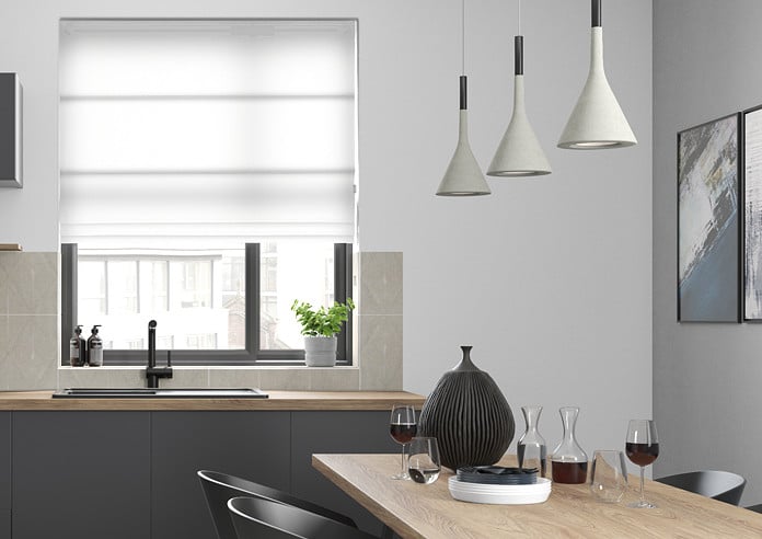 Faux Suede, White - Twist&Fit Roman Blind - Image 3